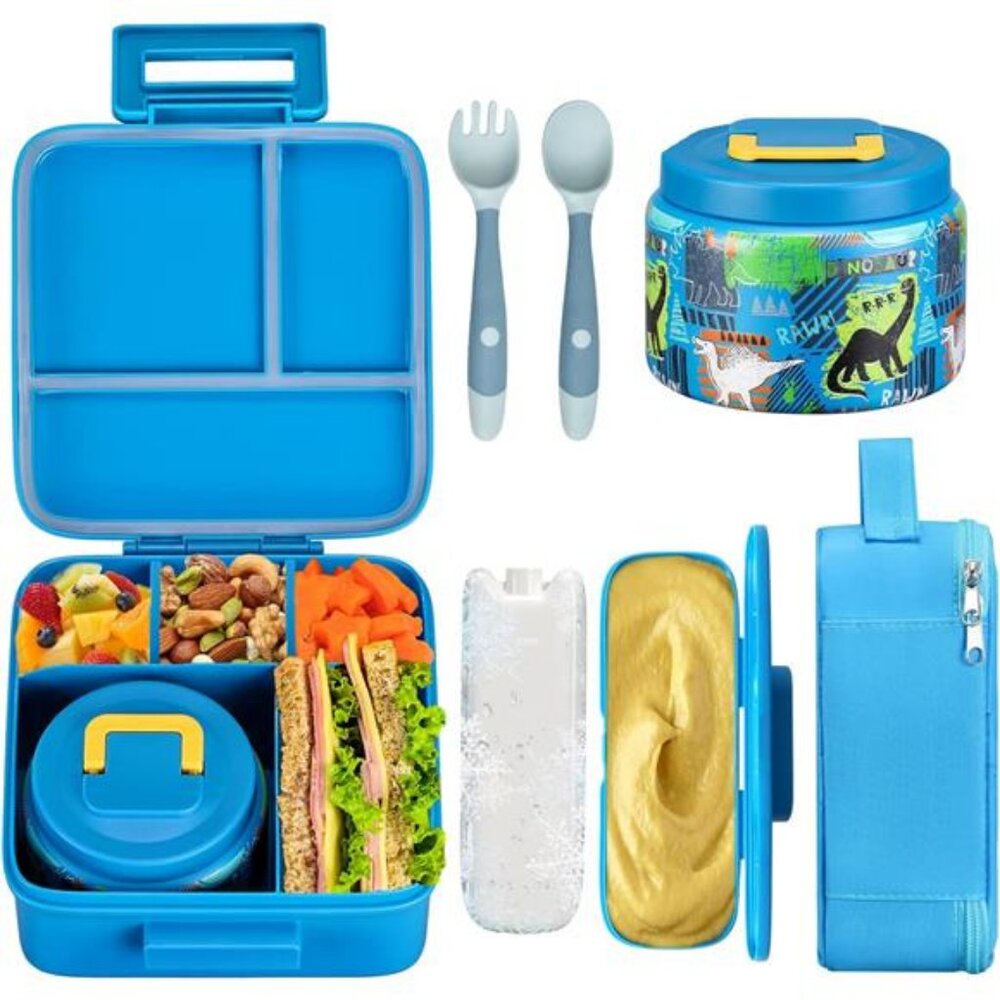 Bento Lunch Box for Kids With 8oz Soup thermo, Leak-proof Lunch Containers